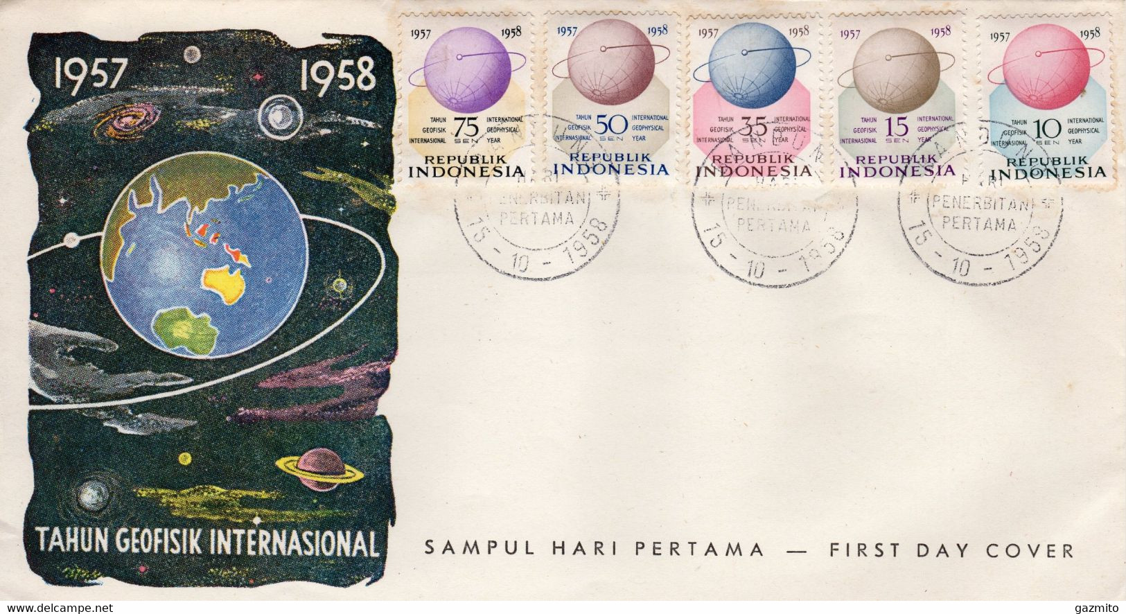 Indonesia 1958, Geophysics Year, FDC - Asien