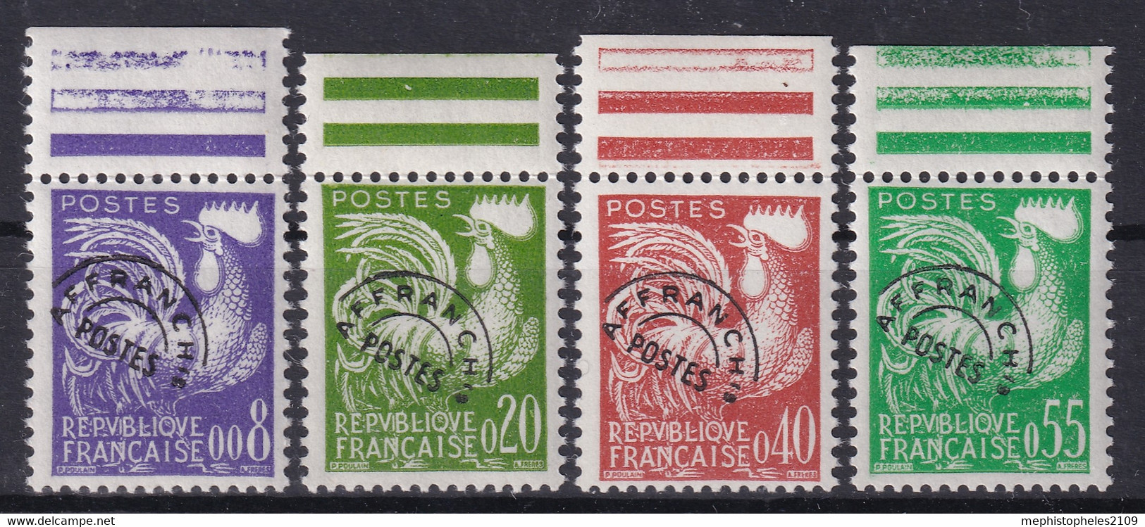 FRANCE 1960 - MNH - YT 119, 120, 121, 122 - Préoblitérés - 1953-1960