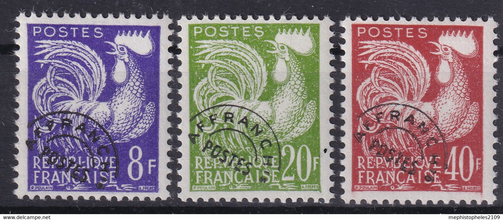 FRANCE 1953/59 - MNH - YT 109, 113, 116 - Préoblitérés - 1953-1960