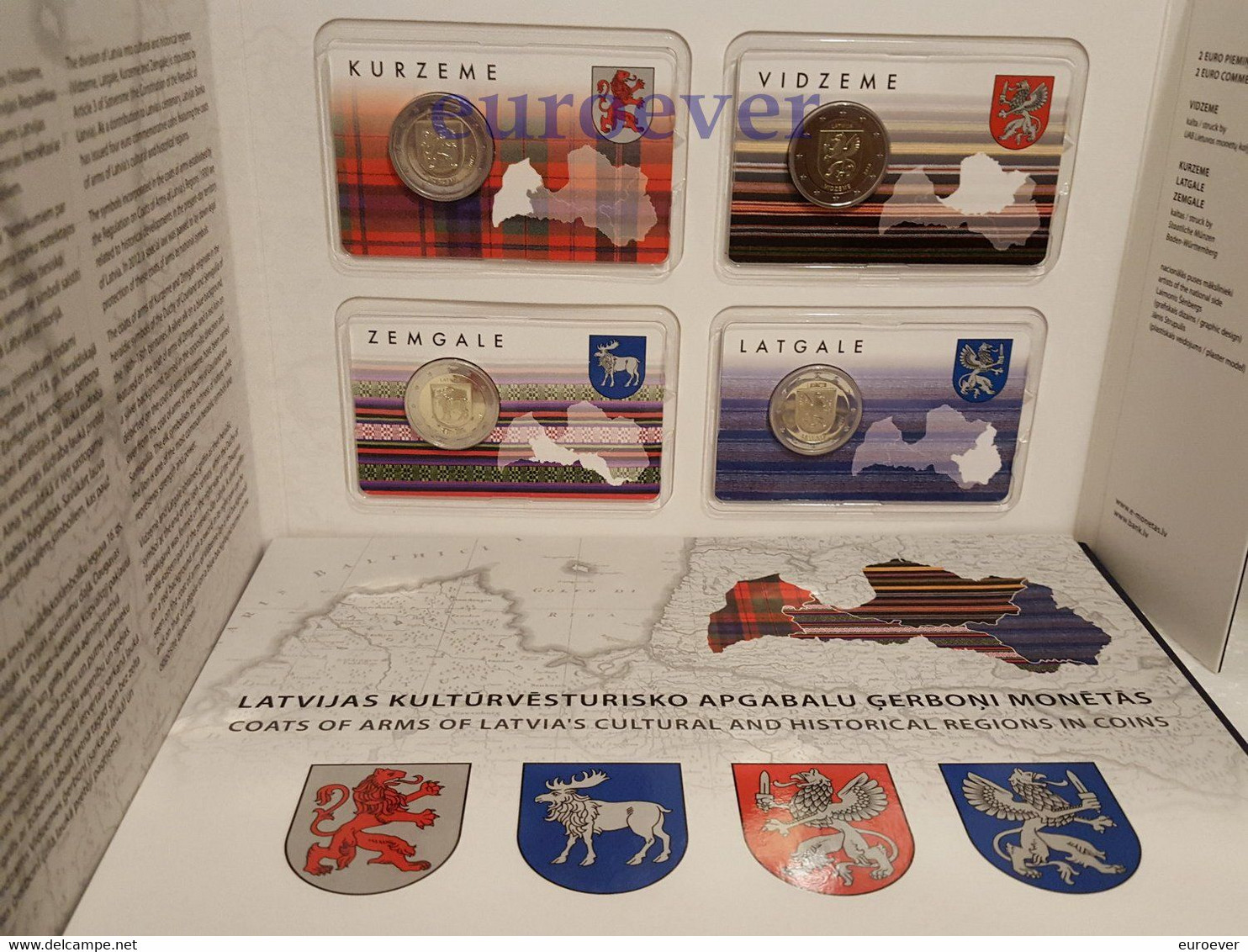 2 Euro Gedenkmünzenset 2016 - 2018 Nr. 28 - Lettland / Latvia - Regionen Lettlands 4x Coincard In Blister - Lettland