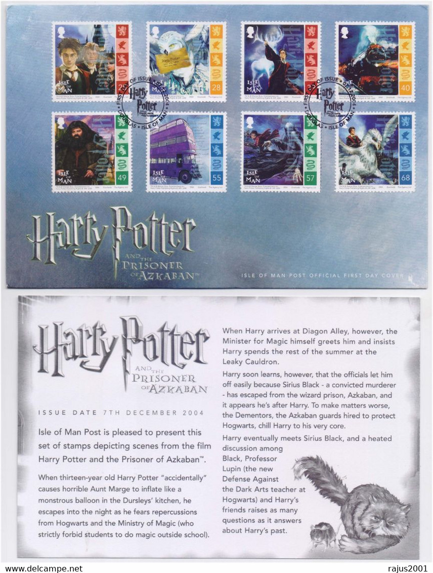 Harry Potter Prisoner Of Azkaban, J. K. Rowling, Novels, Magic School Hogwarts, OWL, Train, Deer, Bird, Movie, Film FDC - Covers & Documents