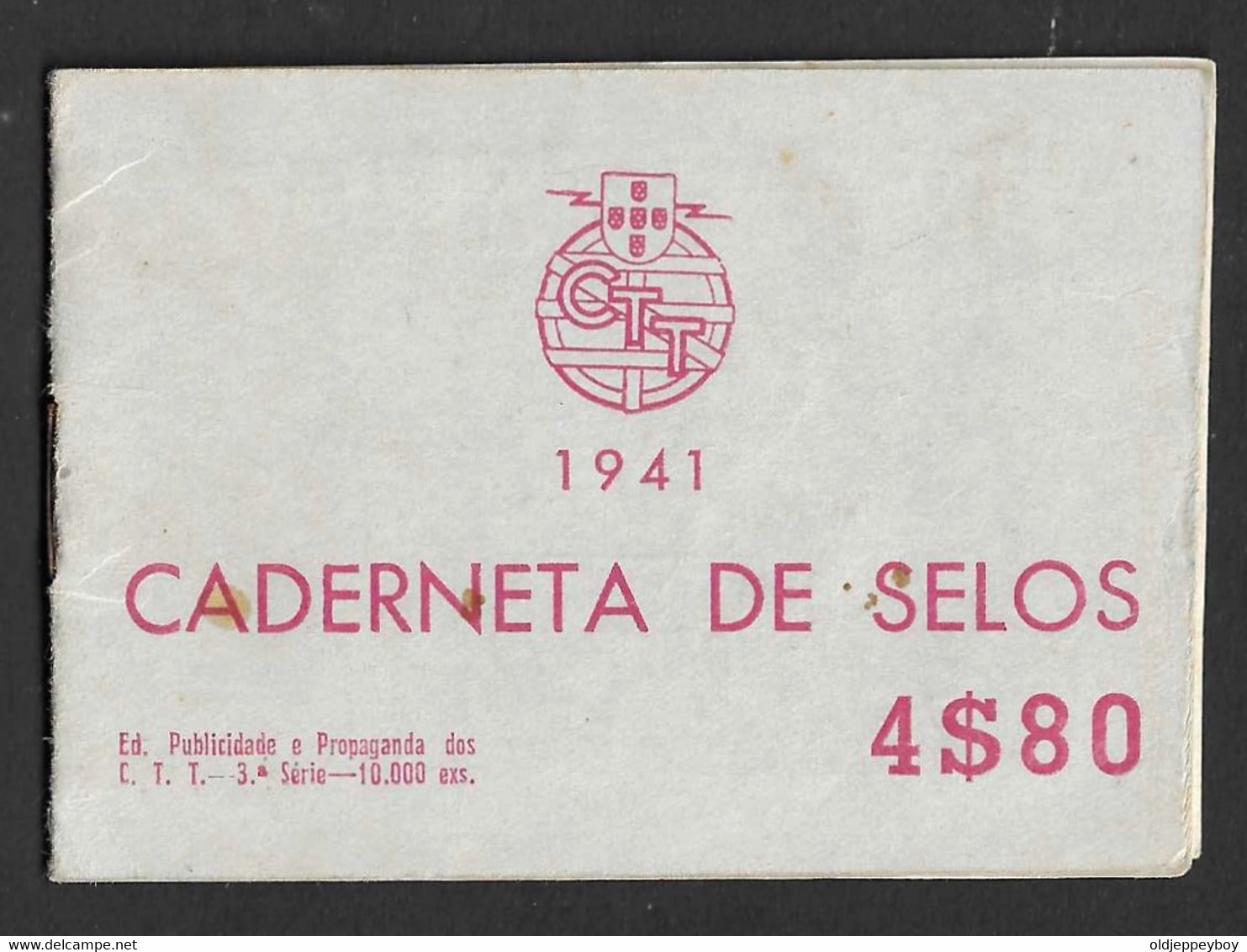 PORTUGAL, 1941, Booklet WBC 22.3 , 4x15, 4x25, 8x40c WITH ADVERTISEMENT CADERNETA DE SELOS COM PUBLICIDADE - Markenheftchen