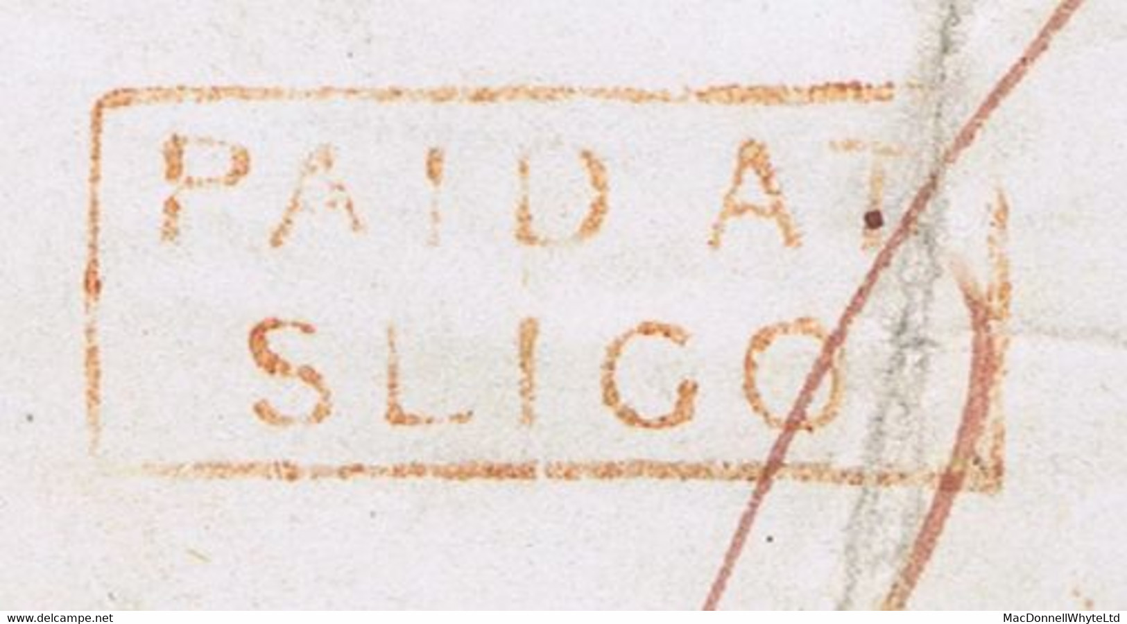 Ireland Sligo 1847 Letter Castlegal To Dublin Paid Double "2" With Framed PAID AT/SLIGO In Red, SLIGO MY 21 1847 Cds In - Prephilately