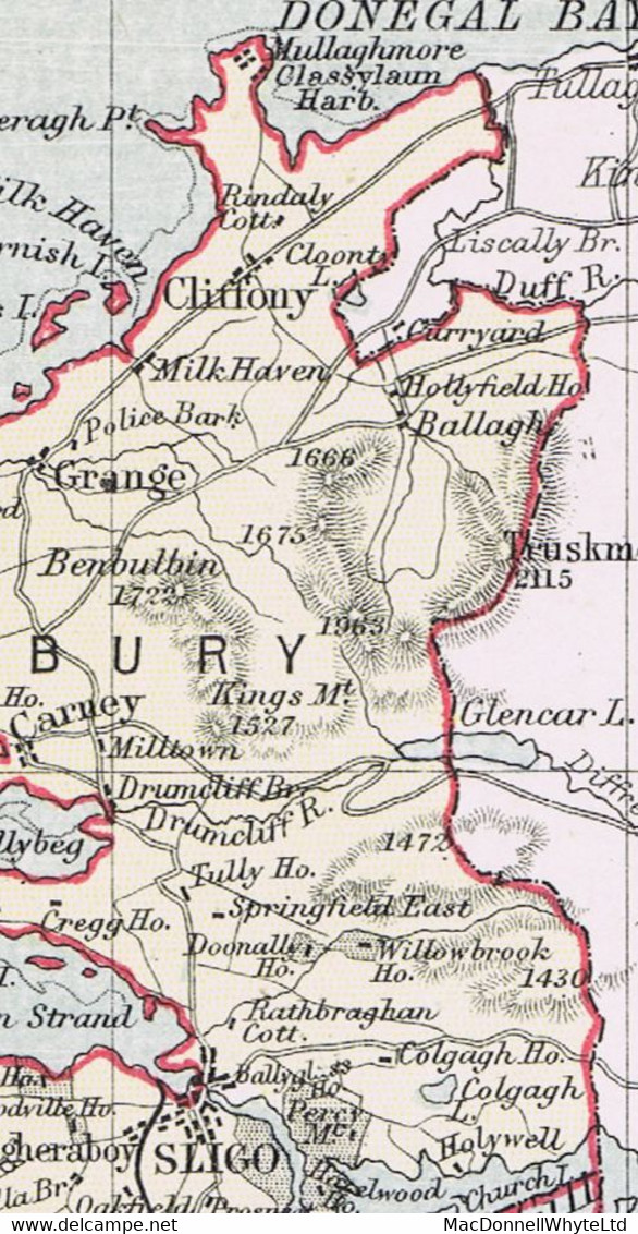 Ireland Sligo 1847 Letter Castlegal To Dublin Paid Double "2" With Framed PAID AT/SLIGO In Red, SLIGO MY 21 1847 Cds In - Prefilatelia