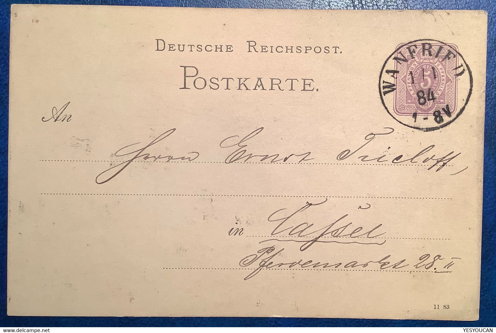 WANFRIED 1884 Interessante Stempel Type Auf Deutsches Reich Ganzsache 1880 5 Pf Postkarte (Hessen Kassel - Storia Postale