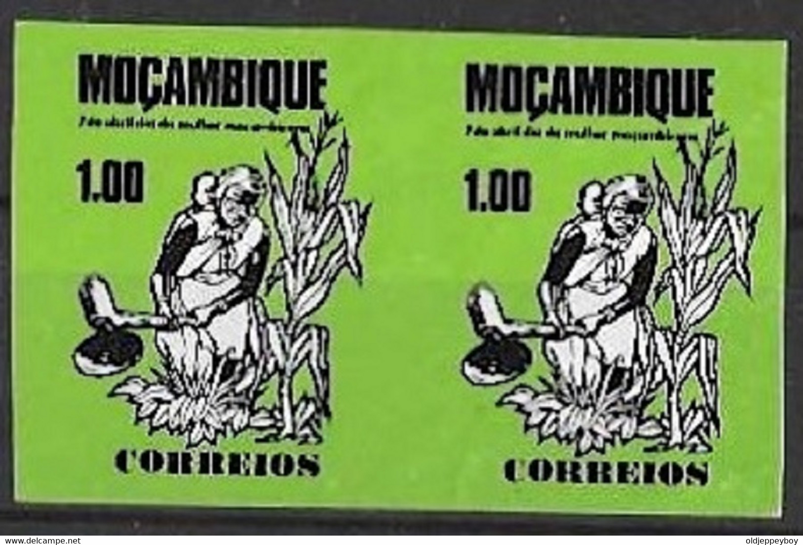 Mozambique 1976 Paire Non Dentelé Journée De La Femme Infirmier Santé 1976 Imperforated Pair Woman's Day Nursing Health - Secourisme