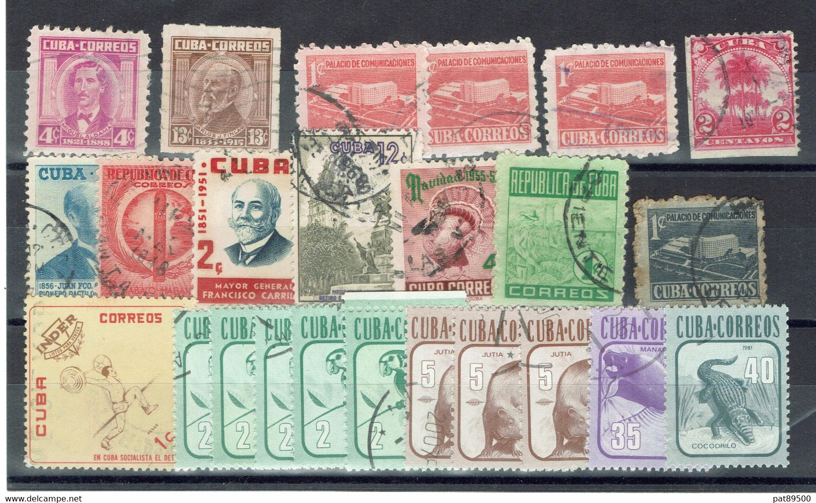 CUBA Lot VRAC De 24 Timbres Oblitérés Avec Quelques Doublons 3 Centimes Le Timbre / Modifiable Sur Demande - Collections, Lots & Series