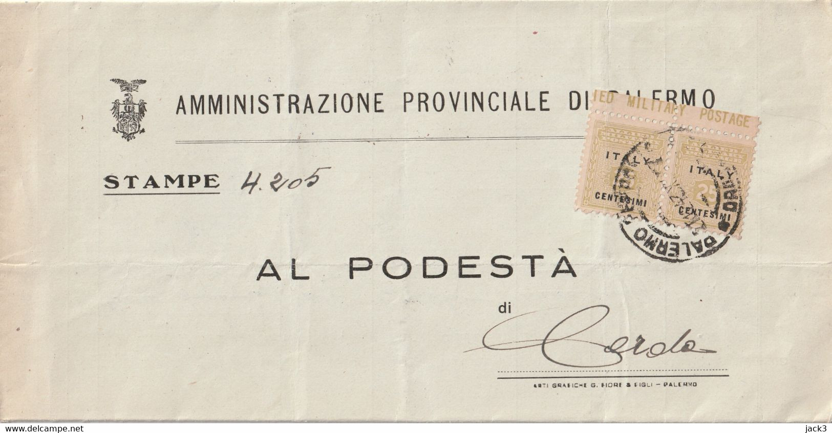 STORIA POSTALE - AMGOT - Anglo-american Occ.: Sicily