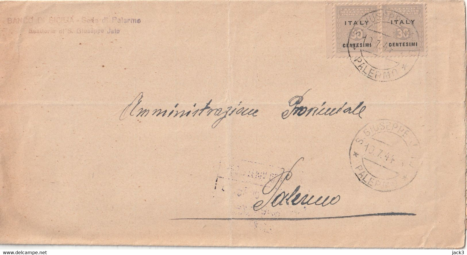 STORIA POSTALE - AMGOT - Anglo-Amerik. Bez.: Sicilë