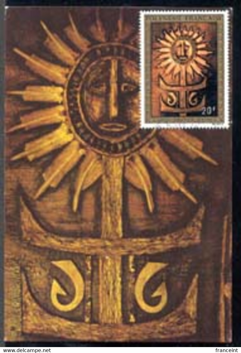 FRENCH POLYNESIA(1973) Sun. Maximum Card, Painting By Favre. Scott No C100, Yvert No PA77. Beautiful! - Cartoline Maximum