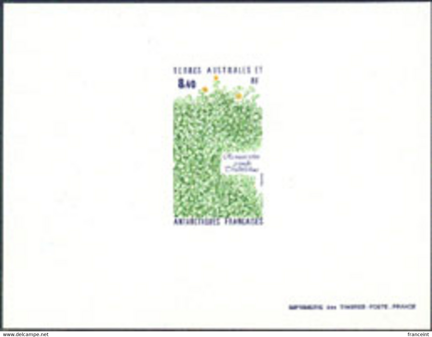 F.S.A.T.(1990) Ranunculus Pseudo Trollifolius. Deluxe Sheet. Scott No 157, Yvert No 154. - Imperforates, Proofs & Errors