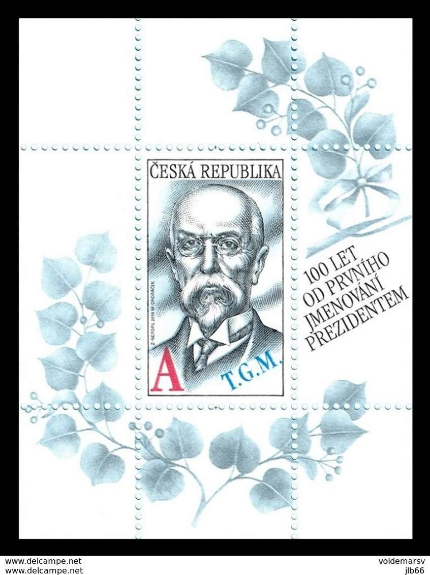 BF  73 CZ 2018 : 100 Ans De La 1ère Présidence De La République : T.G.M. Tomas Garrigue MASARYK - Blocks & Sheetlets