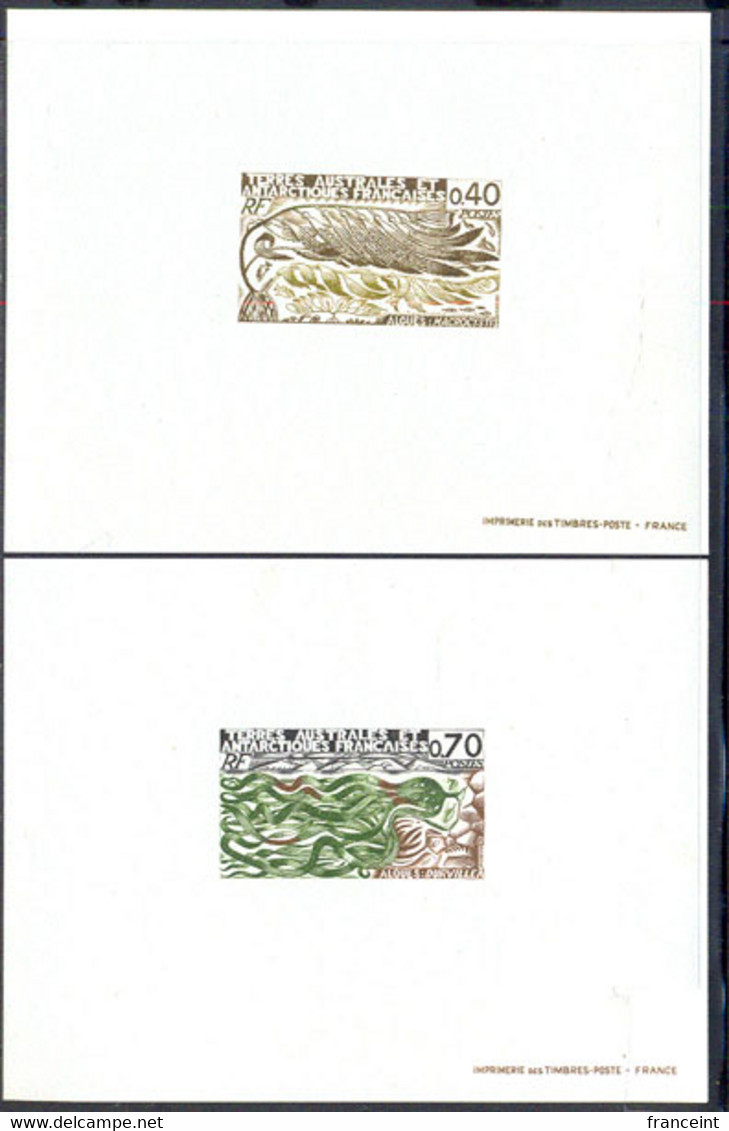 F.S.A.T.(1977) Algae. Set Of 2 Deluxe Sheets. Scott Nos 69,71. Yvert Nos 68-9. - Imperforates, Proofs & Errors