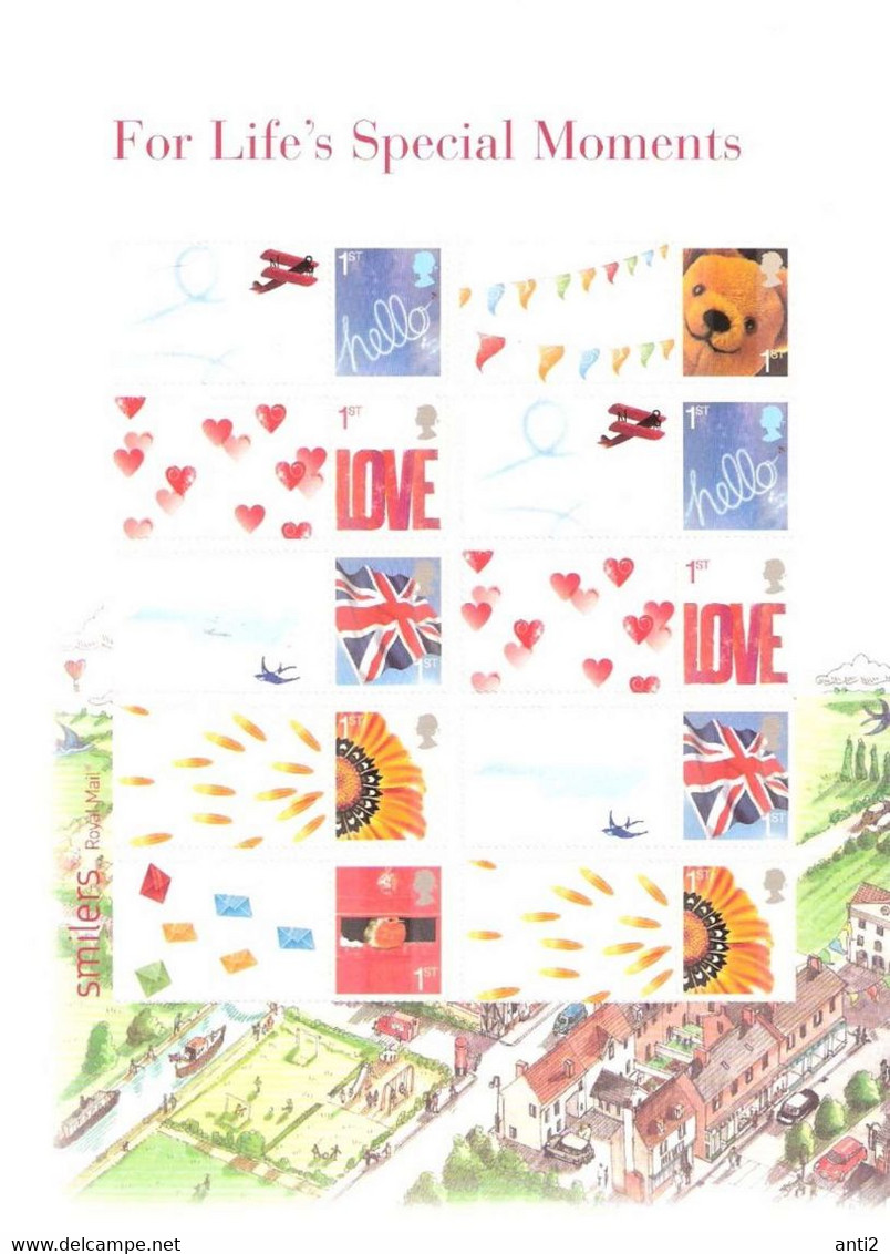 Great Britain  2005 Smilers Stamps,  Greeting Stamps, Half A Sheet, Mi 2338-2343 , MNH(**) - Personalisierte Briefmarken