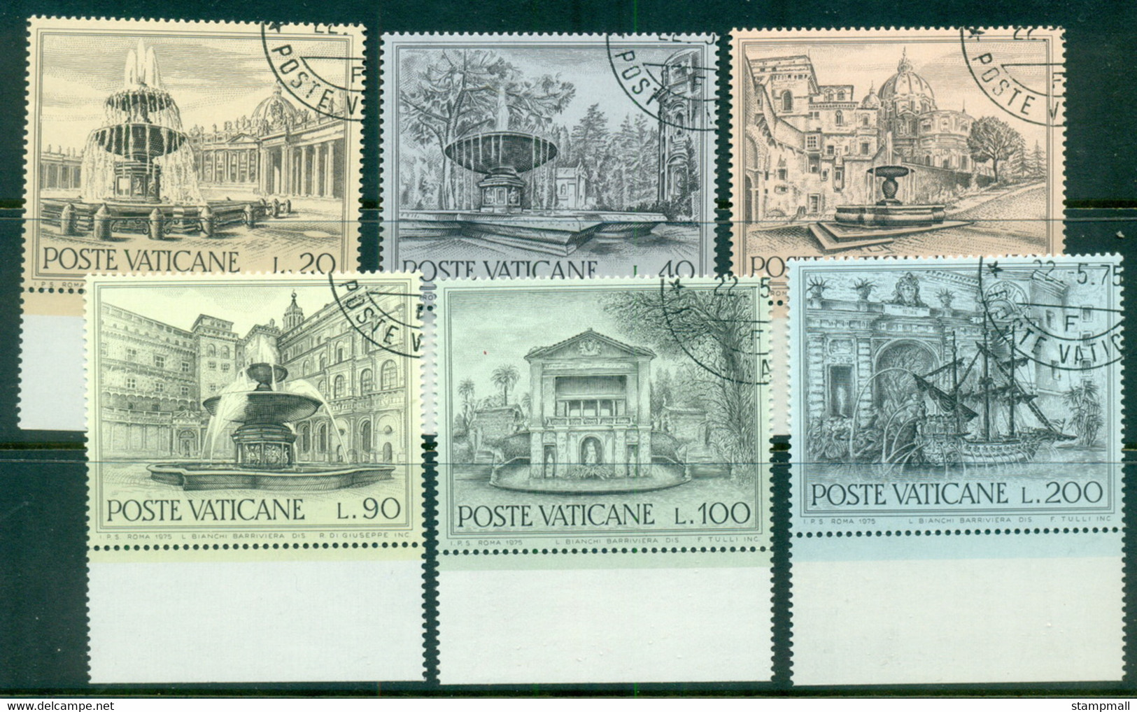 Vatican 1975 Fountains Of Rome CTO - Used Stamps