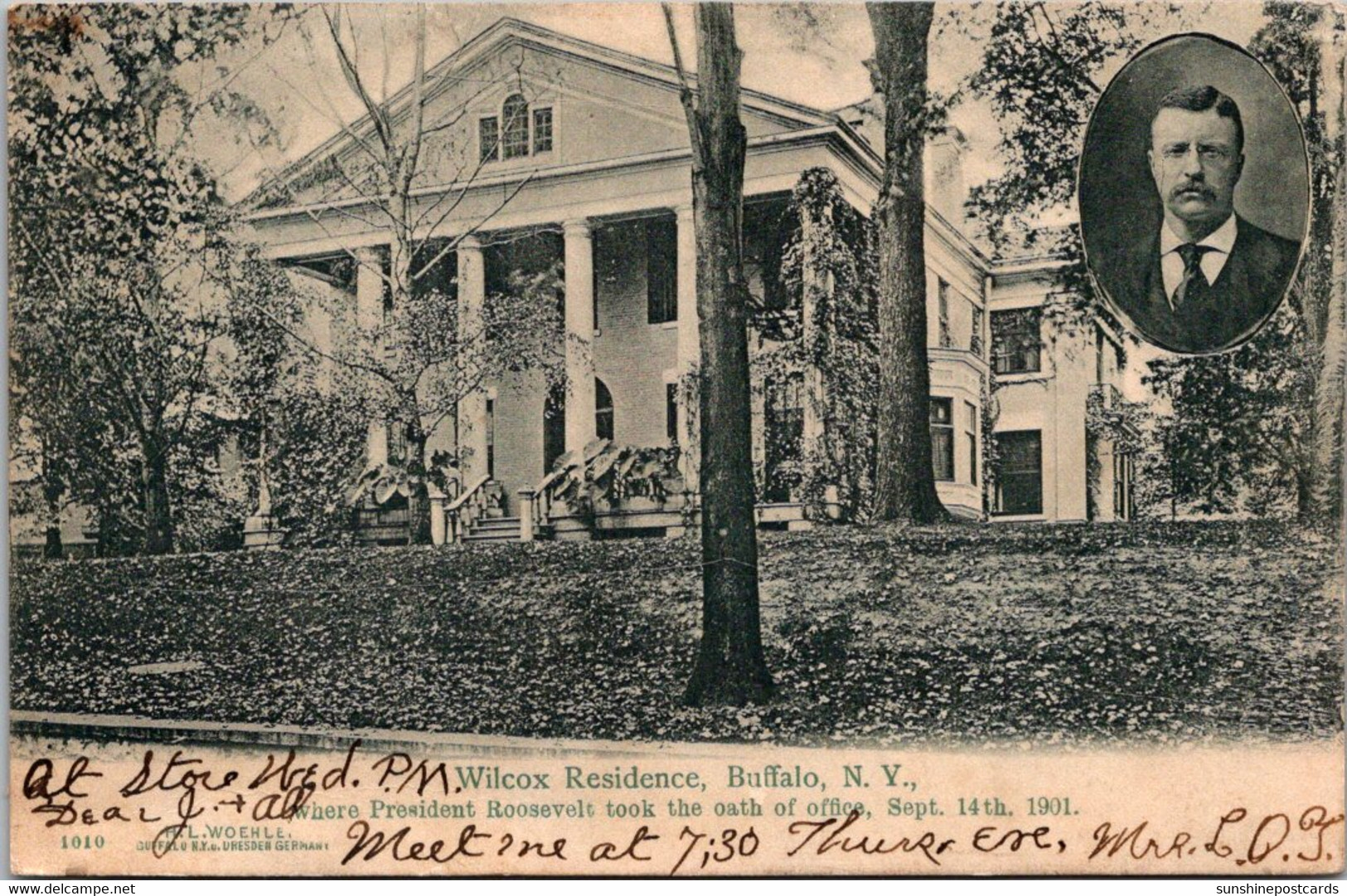 New York Buffalo Wilcox Residence Where President Roosevelt Took Oath Of Office 14 September 1901 - Buffalo