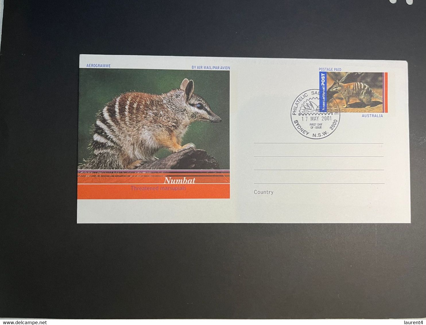 (3 N 45 A) Australia Aerogramme - Australian Animals (2001 x 5 aerogramme)