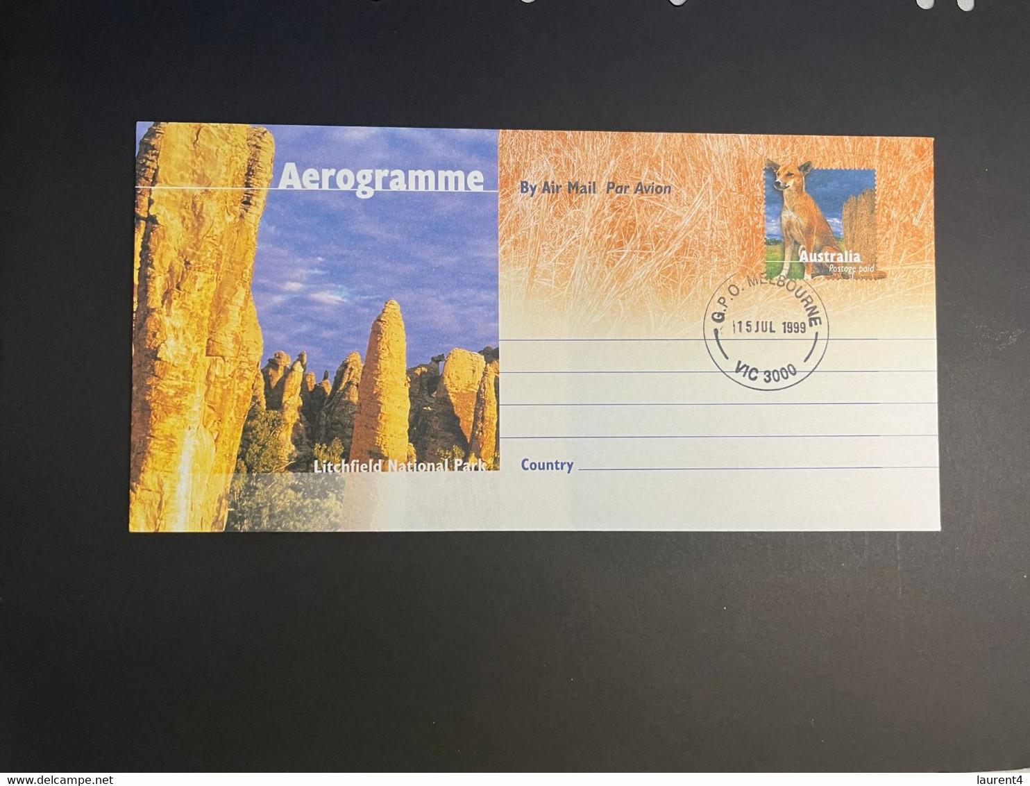 (3 N 45 A) Australia Aerogramme - Australian - Around Australia (1999 x 5 aerogramme)