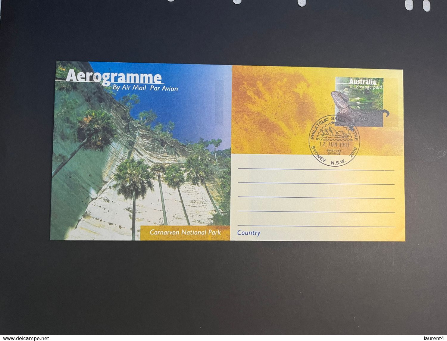 (3 N 45 A) Australia Aerogramme - Australian - National Park (1997 x 5 aerogramme)