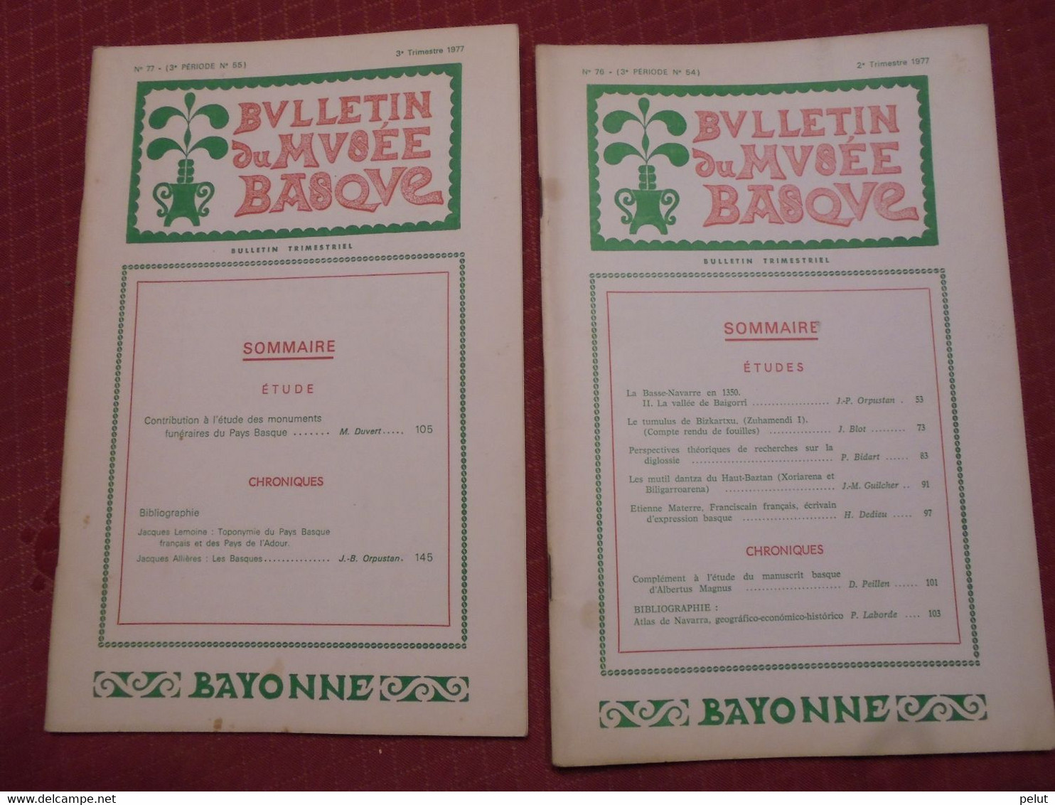 lot 45 numéros BULLETIN DU MUSÉE BASQUE