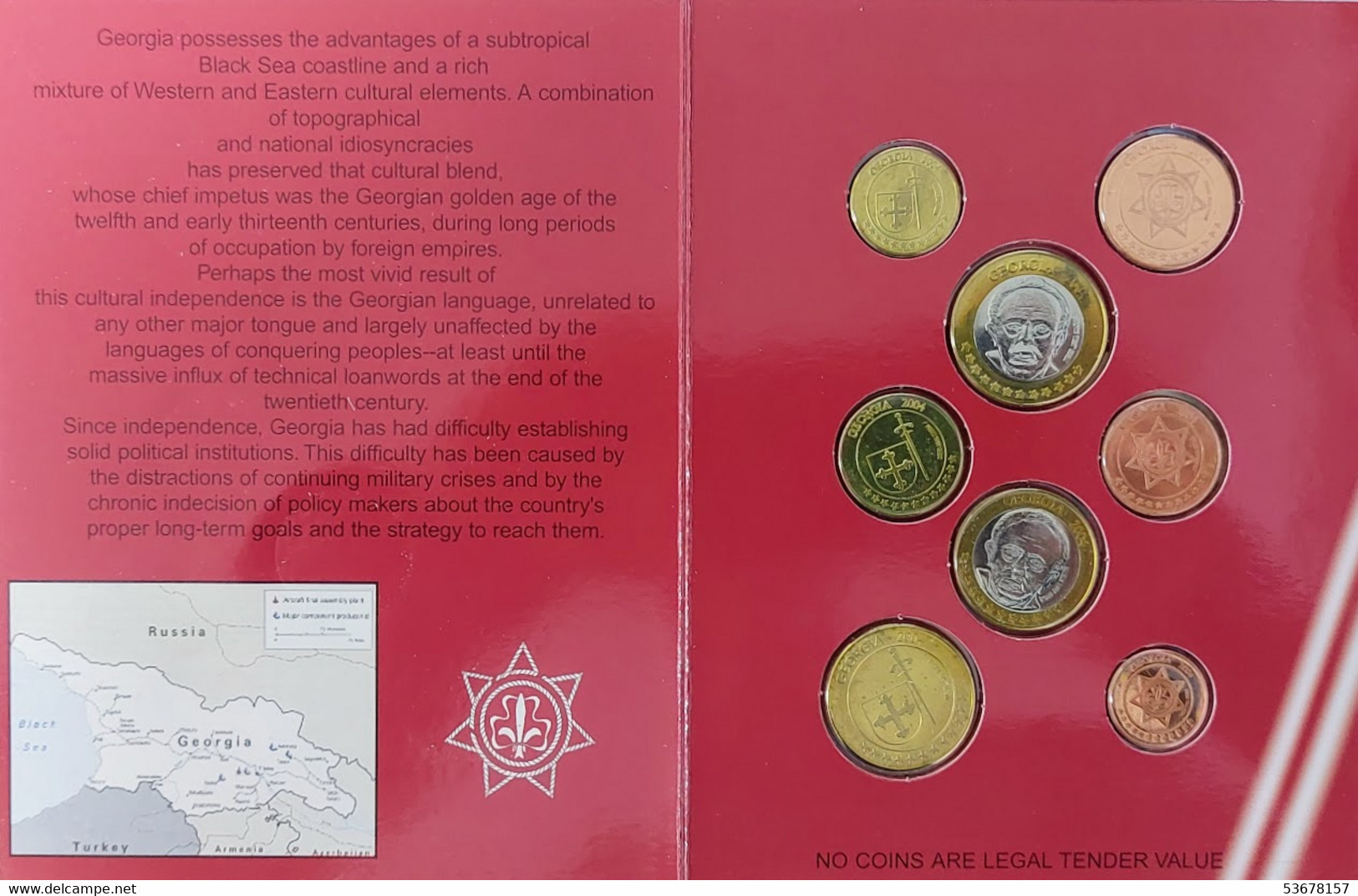 Georgia - Euro Patterns 8 Coins 2004, X# Pn1-Pn8 (#1589) - Géorgie