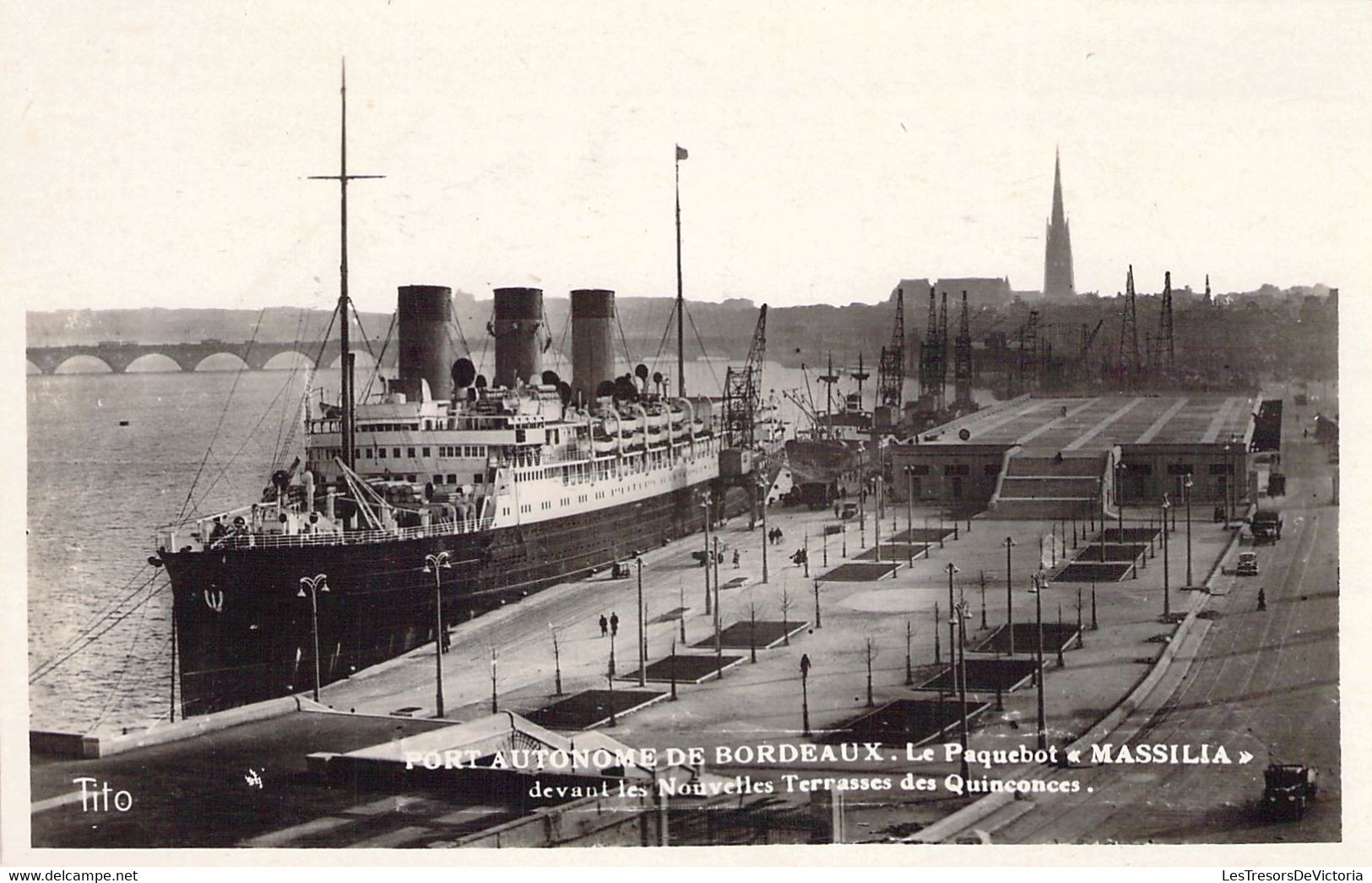 CPA BATEAUX - PAQUEBOTS - Port Autonome De BORDEAUX - Paquebots MASSILIA - Tito - Editions Berjaud - Steamers