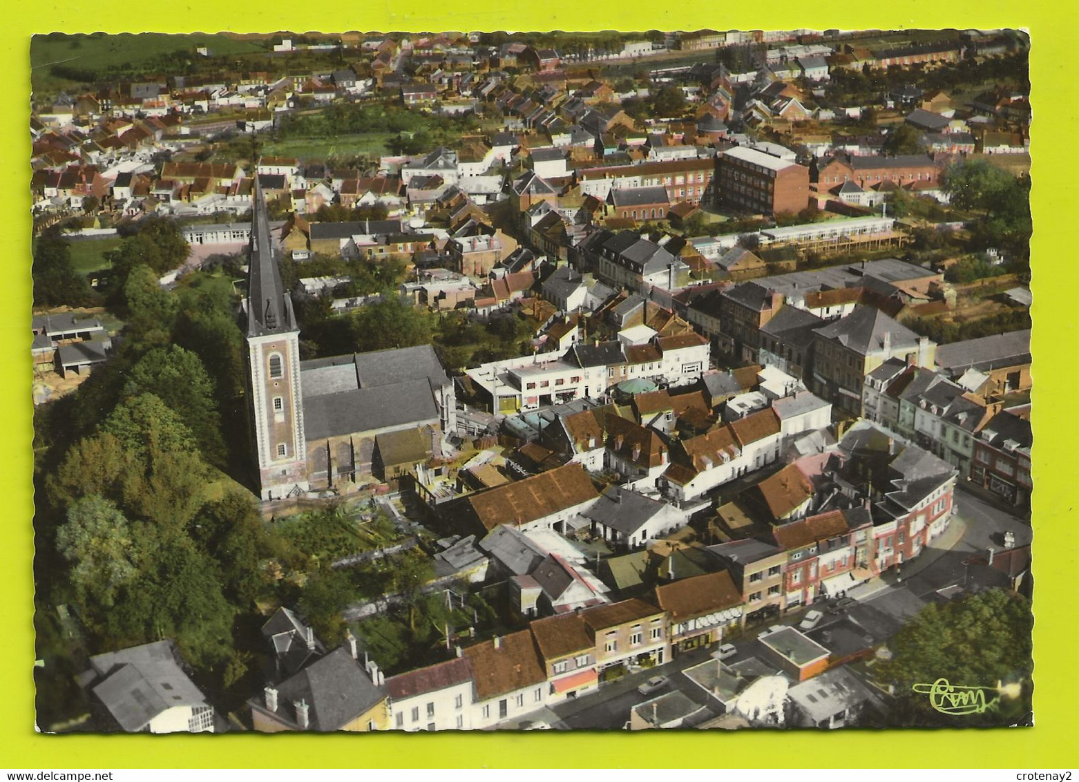 Hainaut QUIEVRAIN N°77 22 Vue Générale Aérienne VOIR ZOOM Manège Fête ? Et DOS En 1969 - Quiévrain