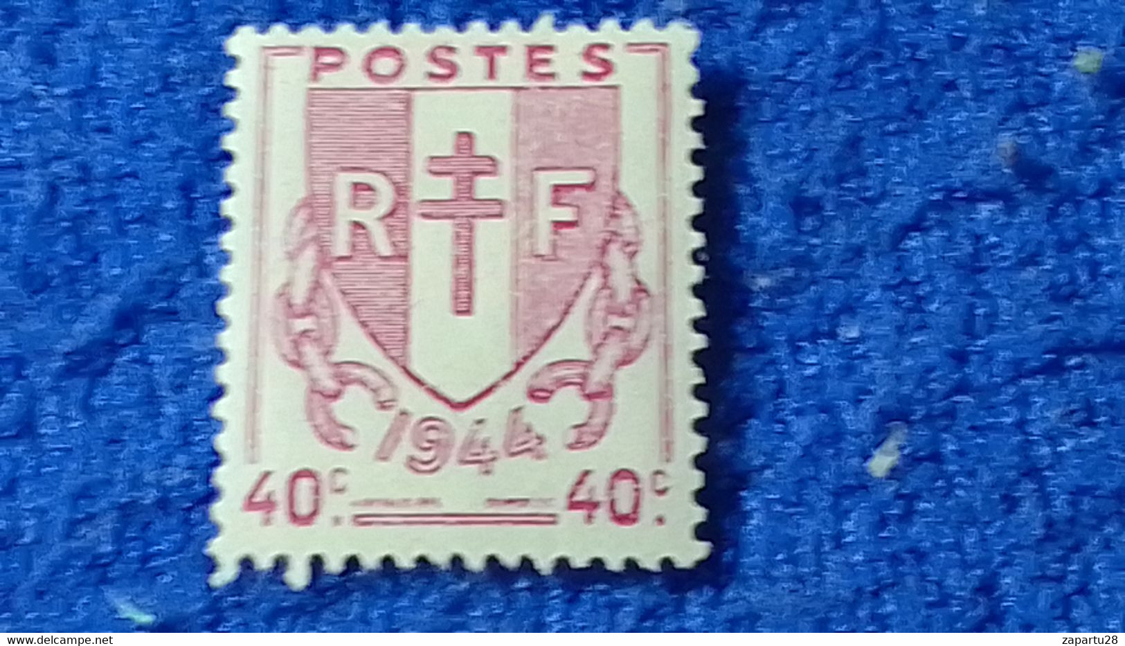 FRANSA-1945-46 -40c.COAT OF ARMS DAMGASIZ - Autres & Non Classés