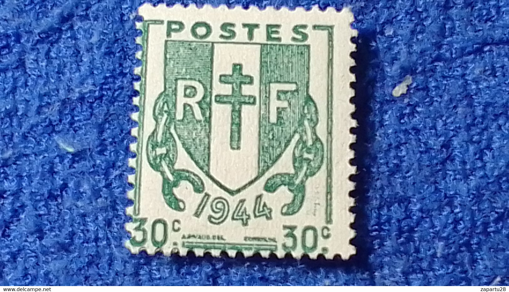 FRANSA-1945-46 -30c.COAT OF ARMS DAMGASIZ - Other & Unclassified