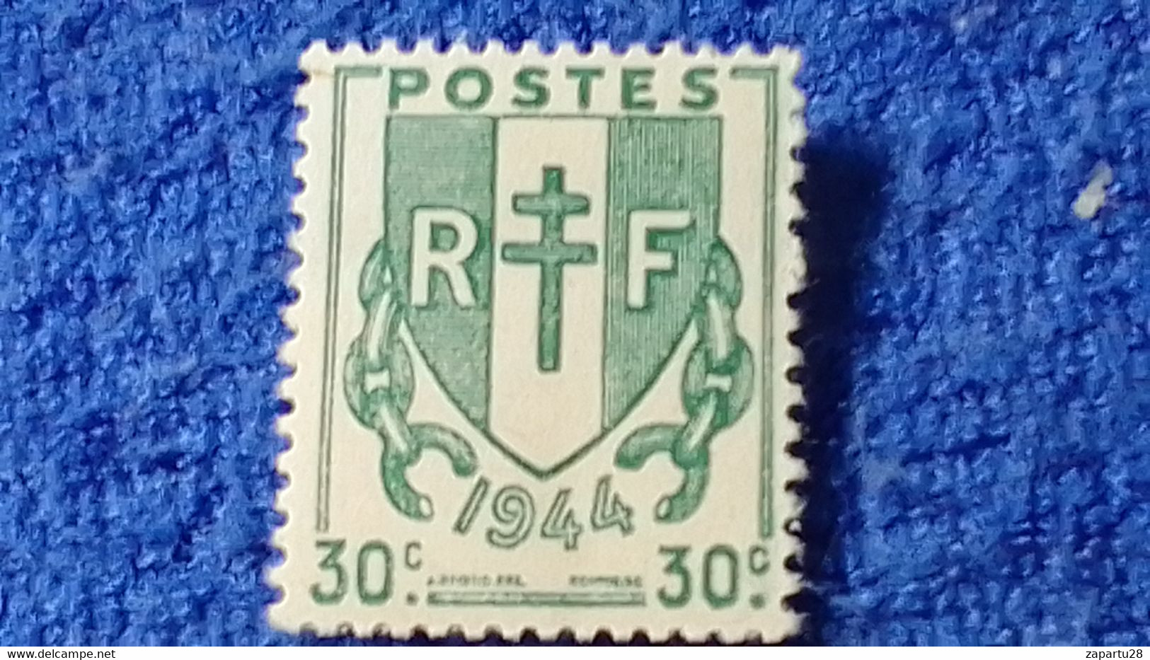 FRANSA-1945-46 -30c.COAT OF ARMS DAMGASIZ - Other & Unclassified