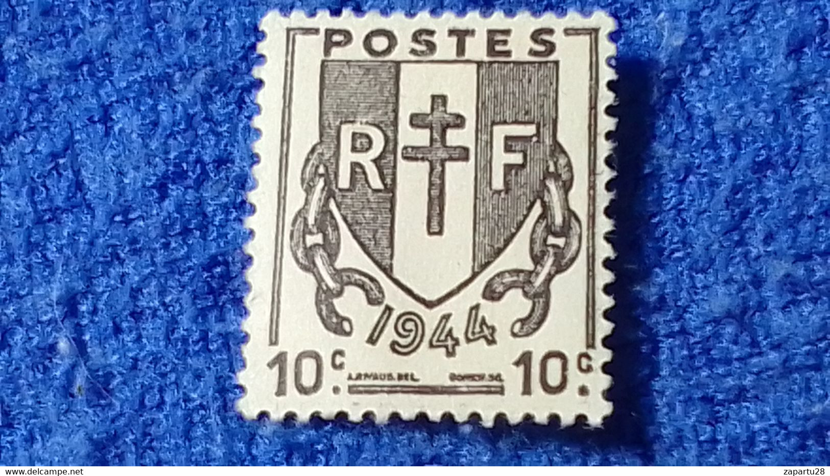 FRANSA-1945-46 -10c.COAT OF ARMS DAMGASIZ - Other & Unclassified