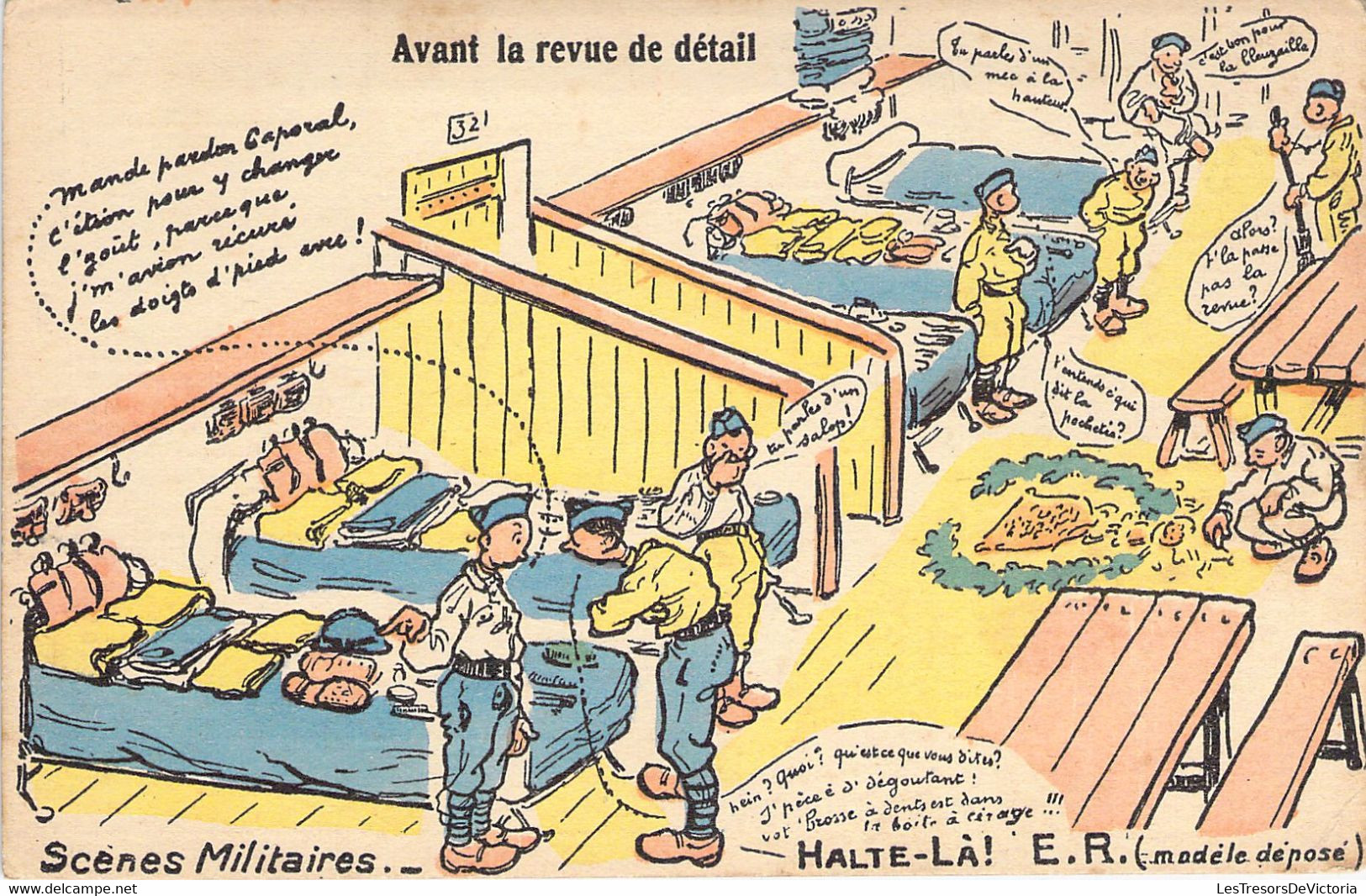 CPA MILITARIAT HUMOUR - Avant La Revue De Détail - Halte Là ER PARIS - Humoristiques