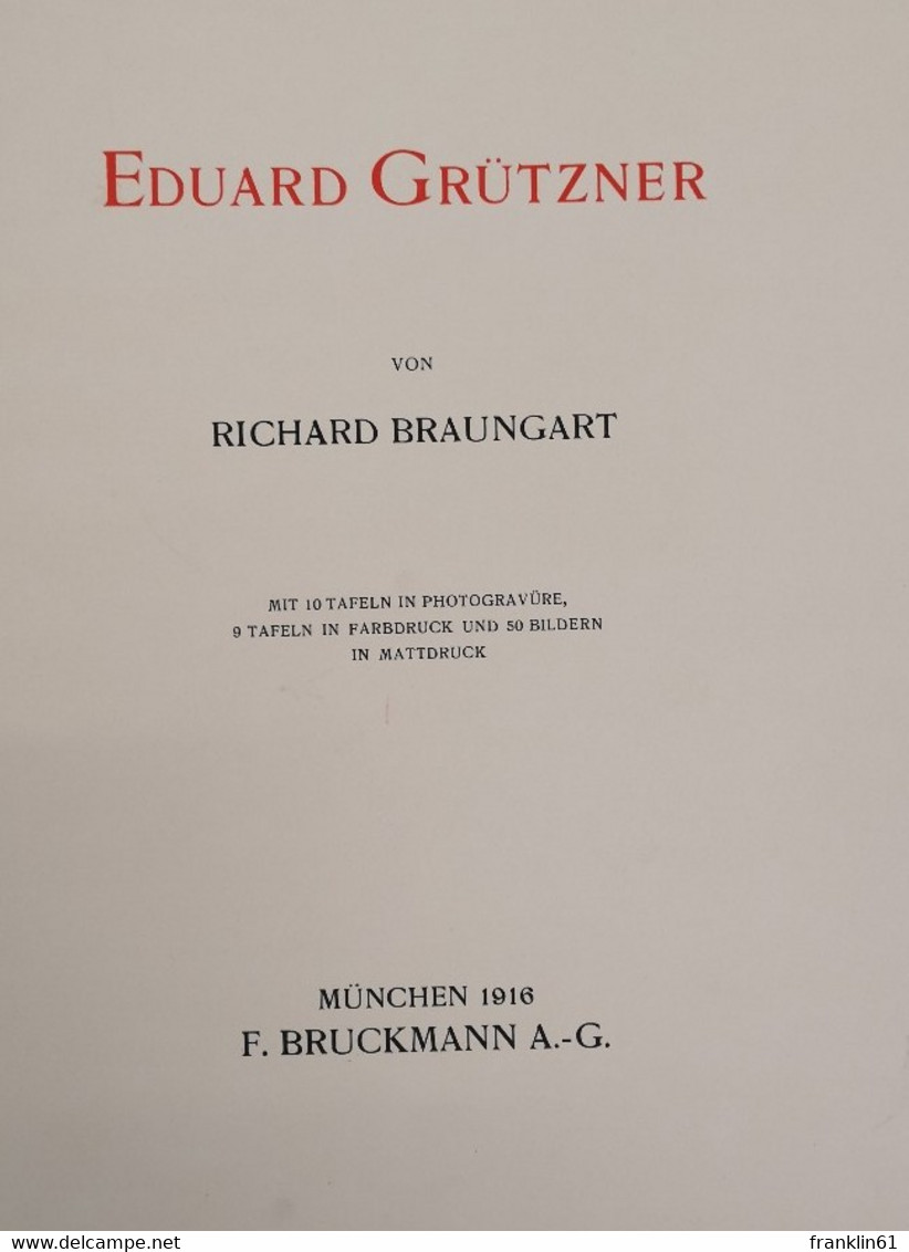 Eduard Grützner. - Sonstige & Ohne Zuordnung