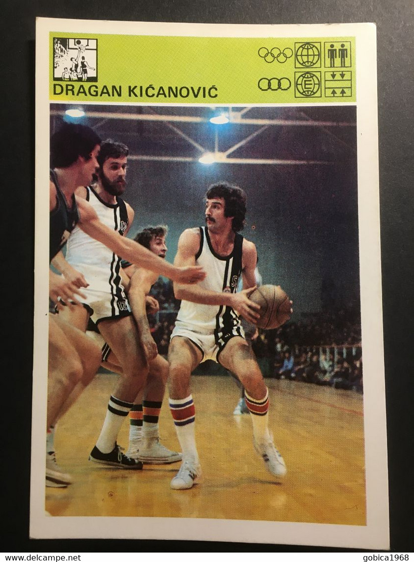 SVIJET SPORTA Card ► WORLD OF SPORTS ► 1980. ► DRAGAN KIĆANOVIĆ ► No. XII/1980. ► Basketball ◄ - Andere & Zonder Classificatie