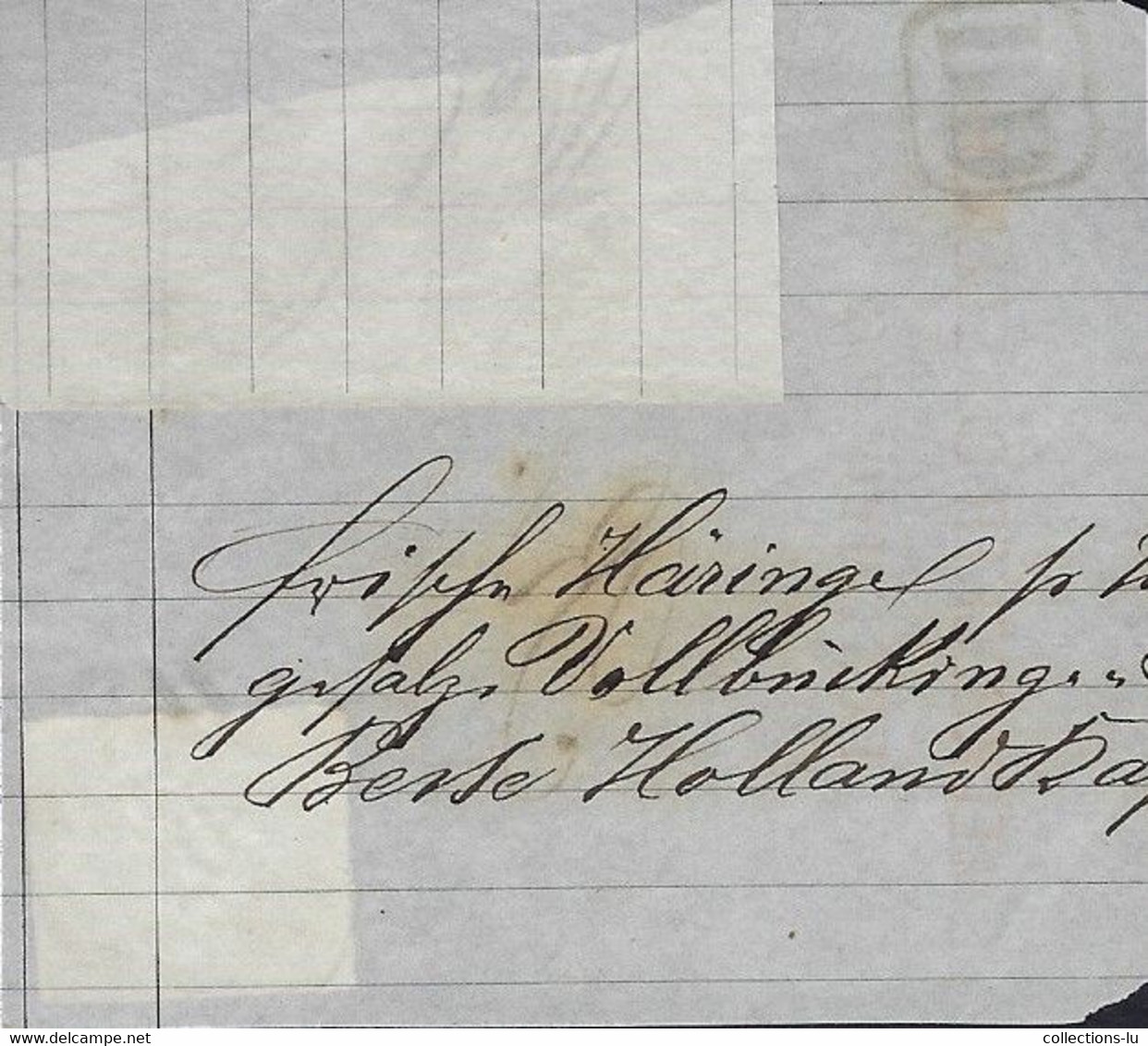 Luxembourg - Luxemburg - Briefstück Armoire 10Cts  Mi. 6b Entwertet Mit 9 Balken-Stempel - 1859-1880 Armarios