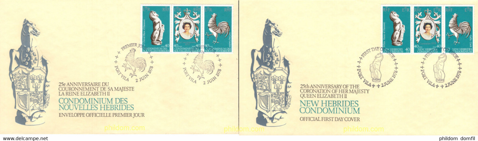 692863 MNH NUEVAS HEBRIDAS 1978 25 ANIVERSARIO DE LA CORONACION DE ISABEL II - Colecciones & Series