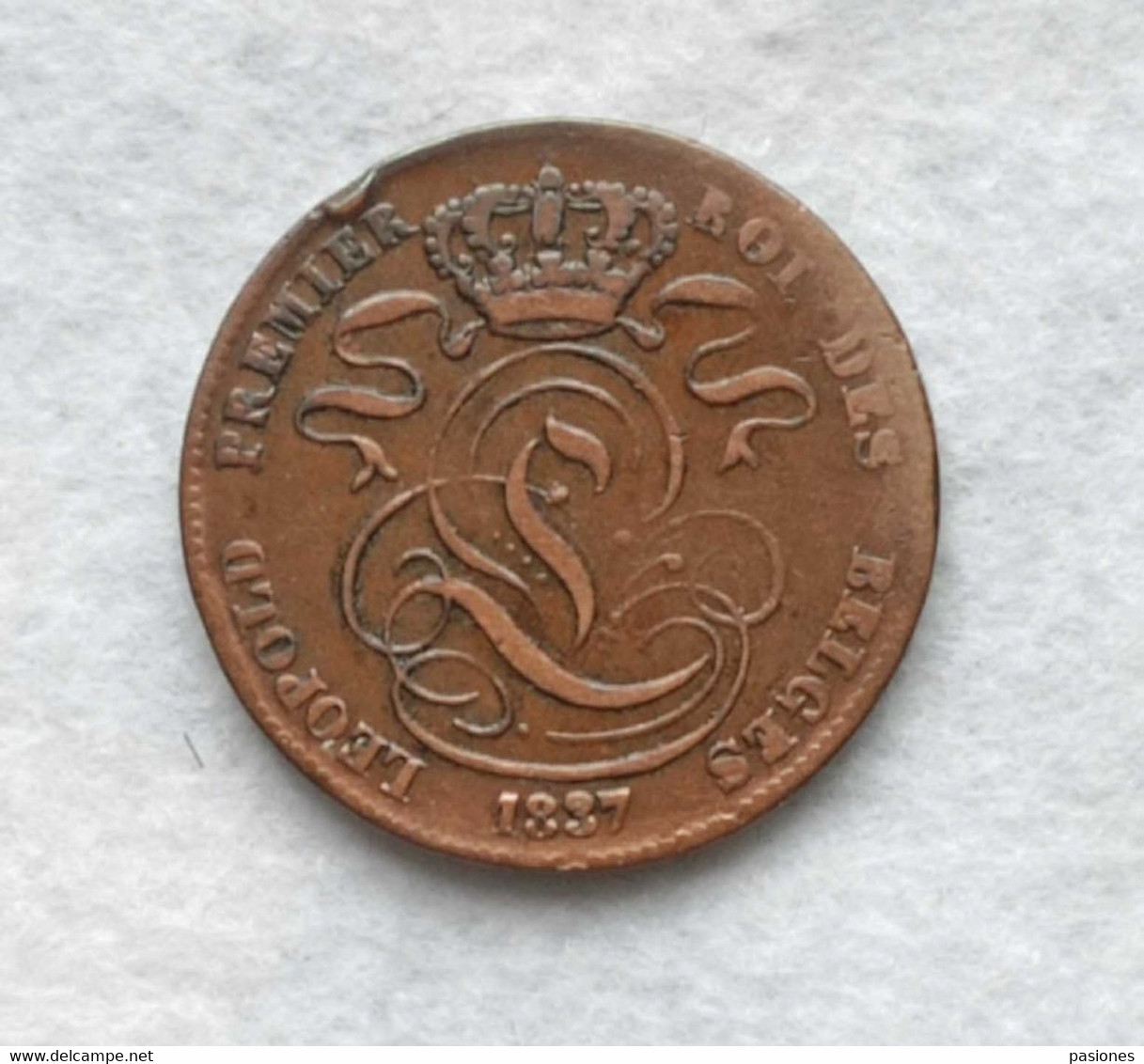 Belgio Leopoldo I 5 Cent. 1837 - 5 Centimes