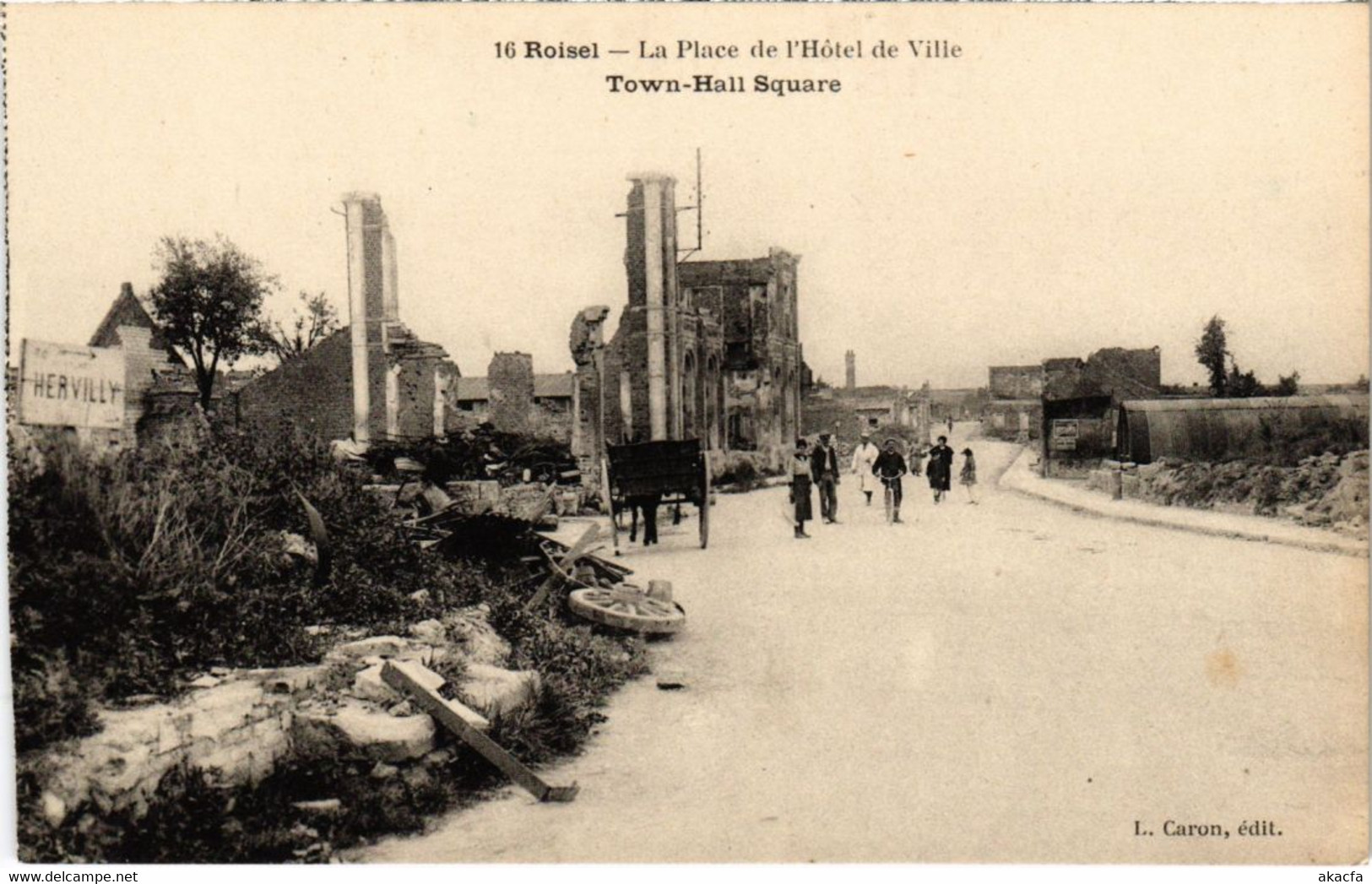 CPA ROISEL La Place De L'Hotel De Ville - Ruines (1292587) - Roisel