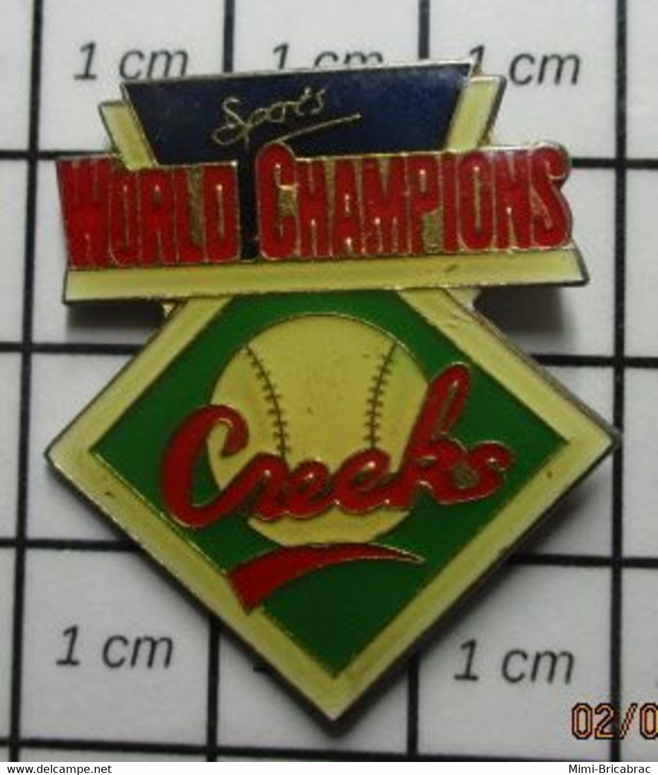 410e Pin's Pins / Beau Et Rare / THEME : SPORTS / WORLD CHAMPIONS Sans Dec ! CREEKS BASEBALL - Béisbol