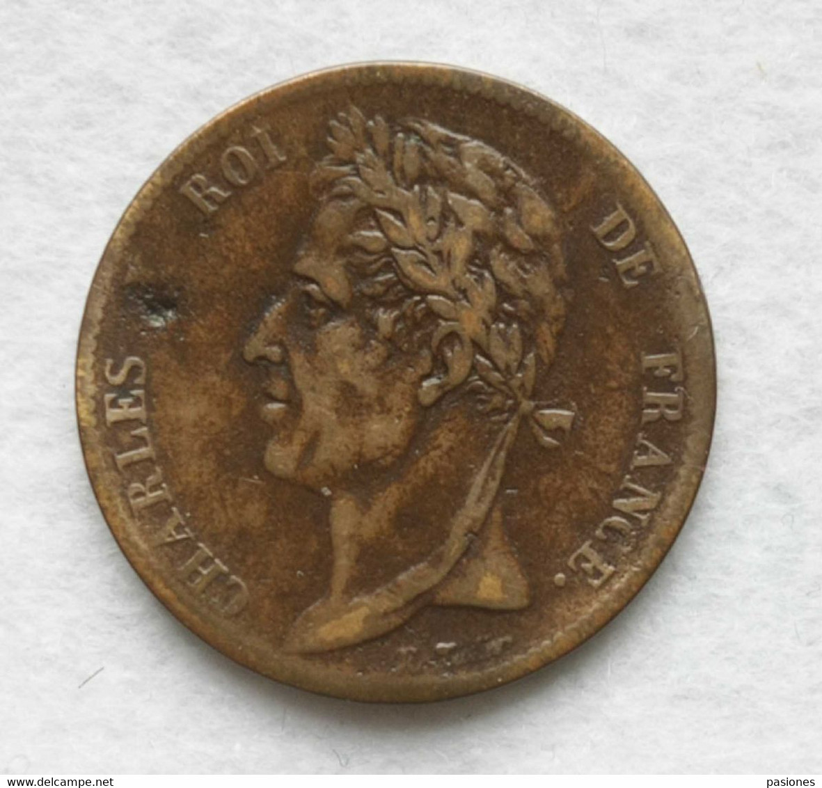 Francia Carlo X 5 Cent. 1825A Colonie Francesi (NC) - Altri & Non Classificati