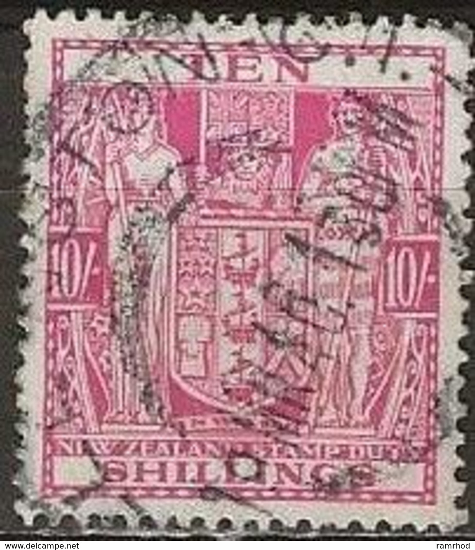 NEW ZEALAND 1931 Arms Type - 10s. - Red FU - Steuermarken/Dienstmarken