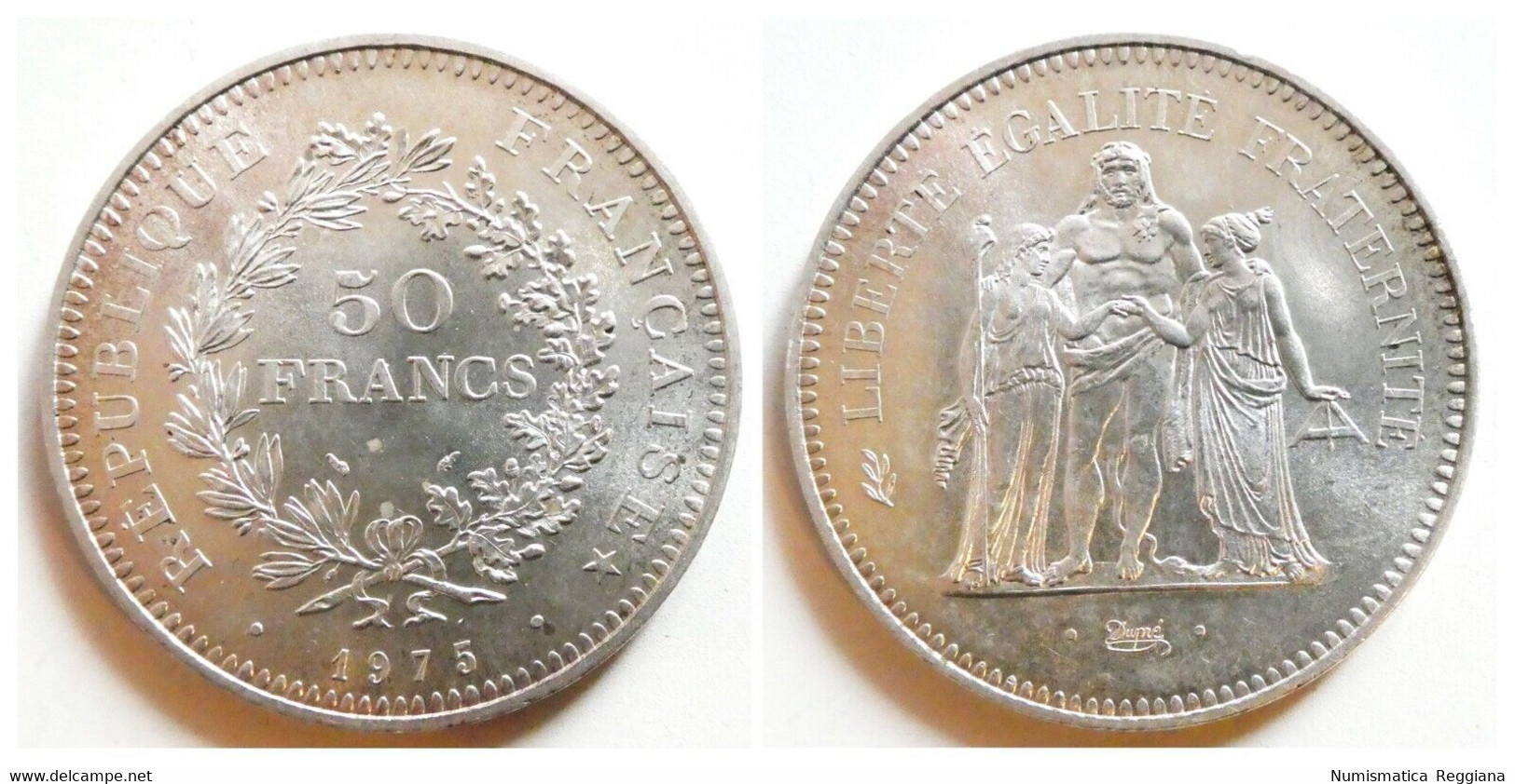 FRANCIA - 50 Franchi Hercules 1975 Argento - 50 Francs