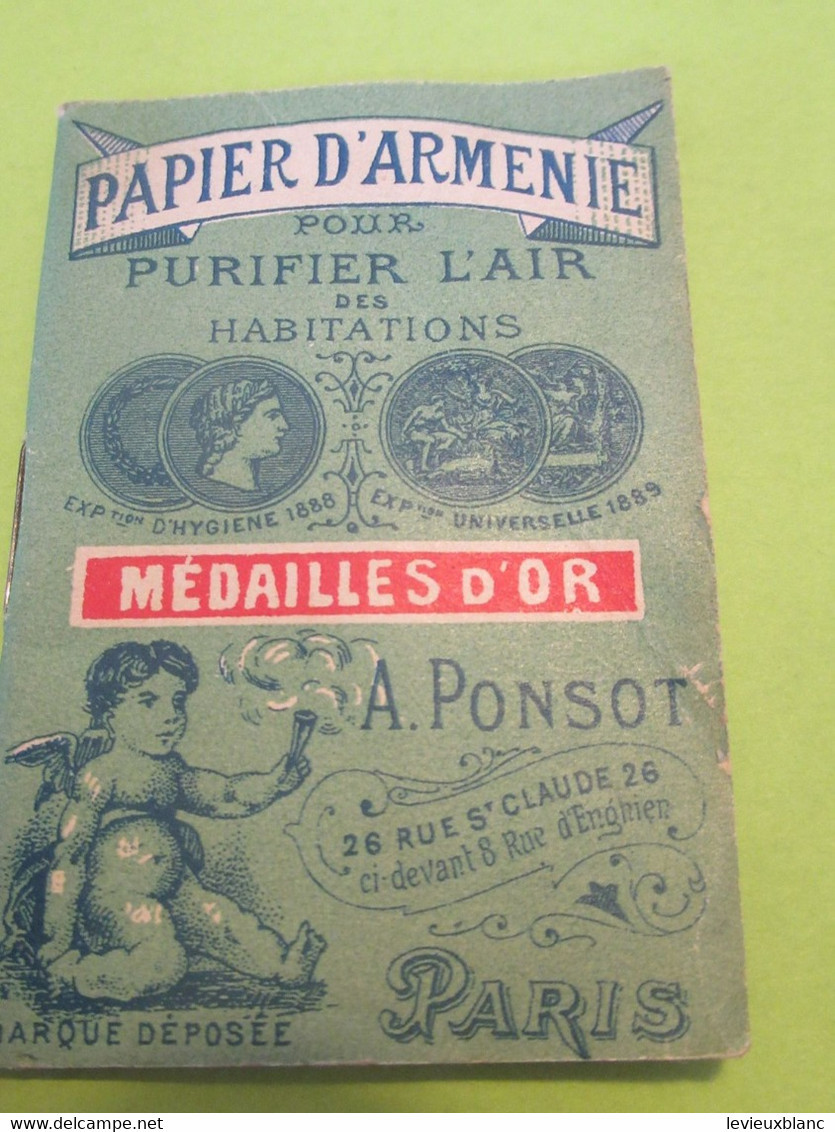 Papier D'Arménie  Pour Purifier L'air Des Habitations/Médailles D'Or/A. PONSOT/Paris /Vers 1900-1920      PARF222bis - Prodotti Di Bellezza