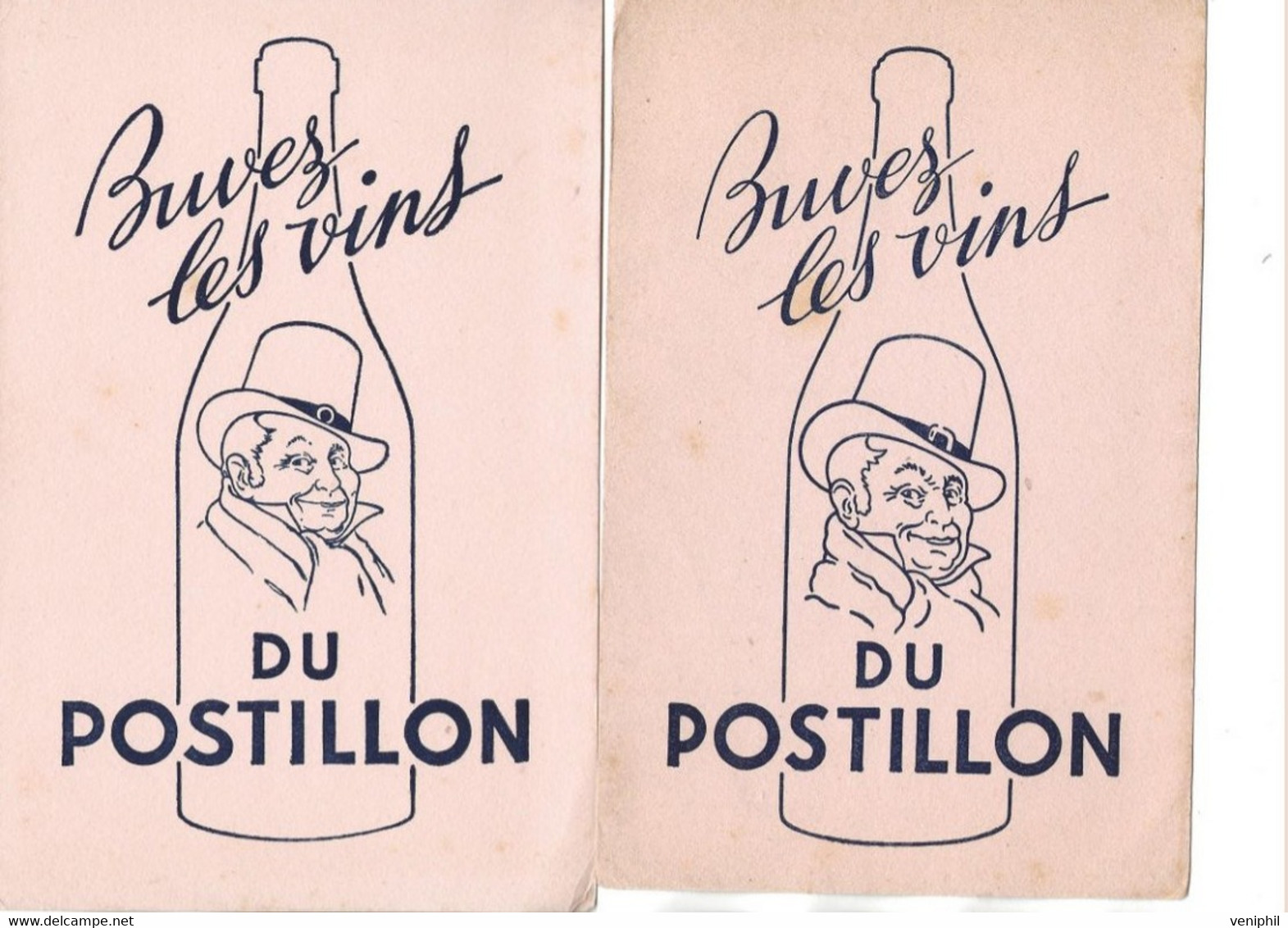 LOT DE 2 BUVARDS -  BUVEZ LES VINS DU POSTILLON - Liqueur & Bière