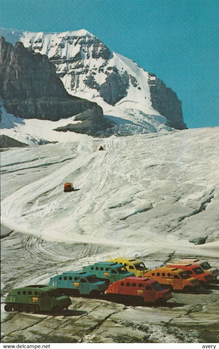 Athabasca Glacier And Snowmobiles, Close To The Jasper-Banff Highway, Alberta - Jasper