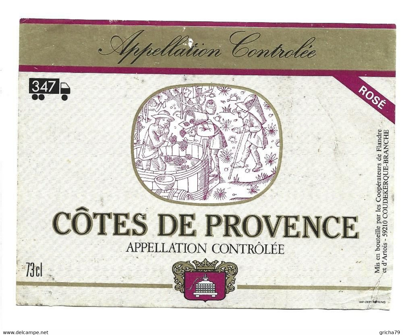 ETIQUETTES DE VIN - COTES DE PROVENCE - Vino Rosado