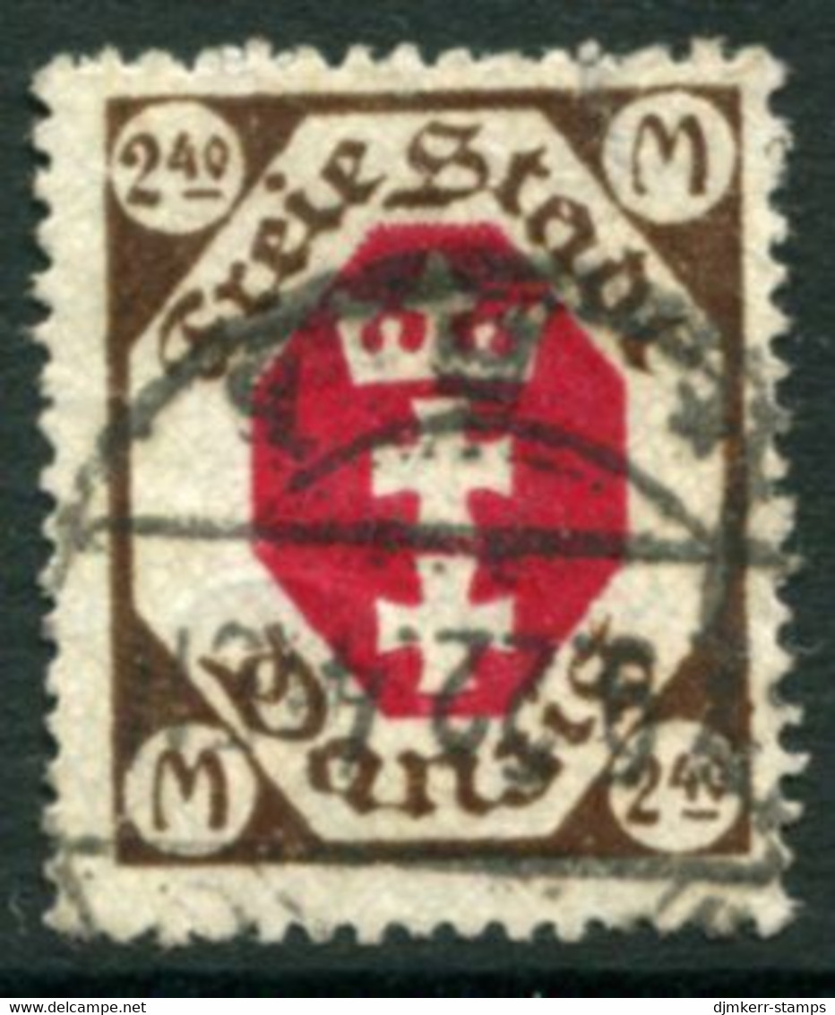 DANZIG 1922 Arms  2.40 Mk. Postally Used.  Michel 97,  Infla Expertised - Gebraucht