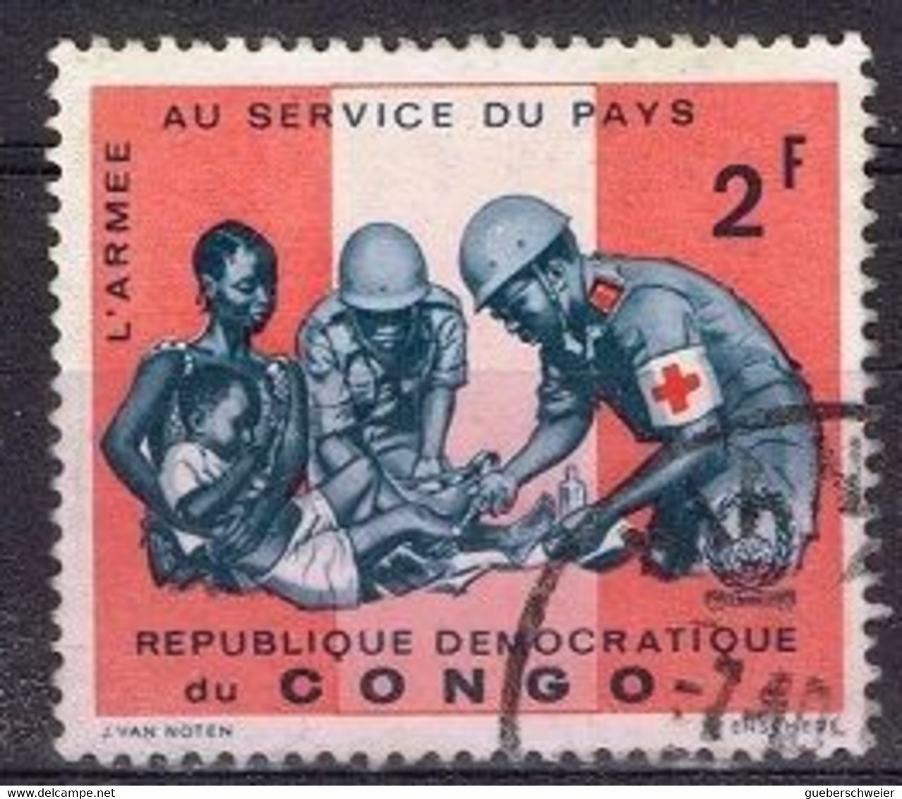 SAN 62 - CONGO N° 633 Obl. Croix-Rouge L'armée Au Service Du Pays - Usati