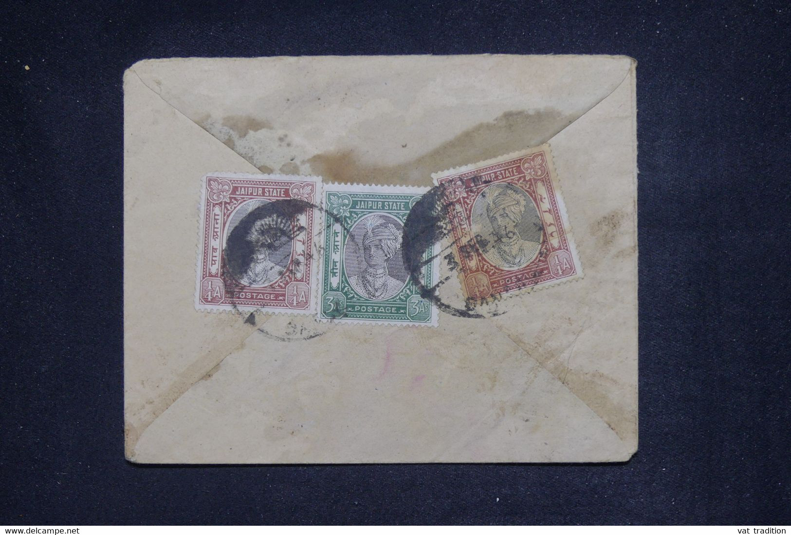 ETATS PRINCIERS DE L'INDE - Entier Postal  Du Jaipur + Compléments Au Dos En 1946 -  L 137731 - Jaipur