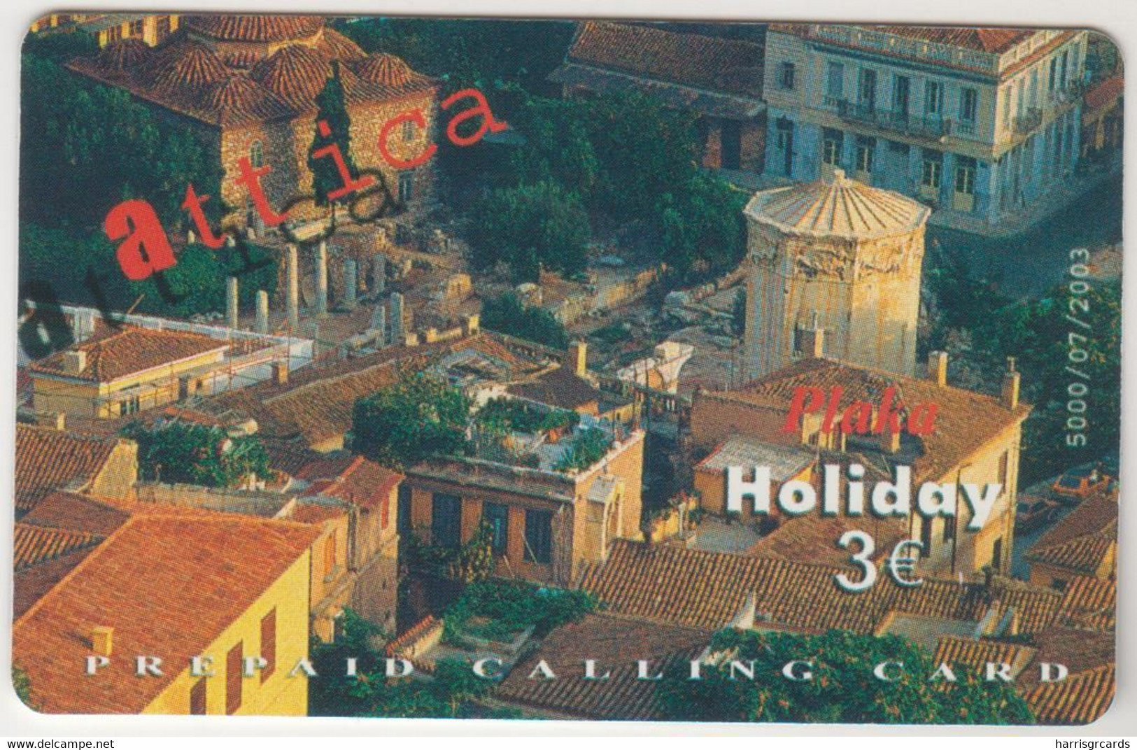 GREECE - Holiday Attica Placa, AMIMEX Prepaid Card ,3 €, Tirage 5.000, Used - Grèce